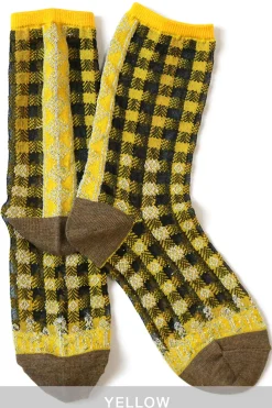 Fashion Kapital 144 Yarns Gingham Check See-Through Socks - 5 Colour Choices