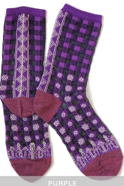 Fashion Kapital 144 Yarns Gingham Check See-Through Socks - 5 Colour Choices