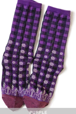 Fashion Kapital 144 Yarns Gingham Check See-Through Socks - 5 Colour Choices