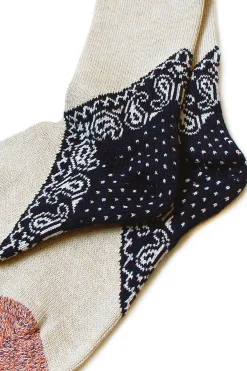 New Kapital 96 Yarns Heel Paisley Bandana Socks - 3 Colour Choices