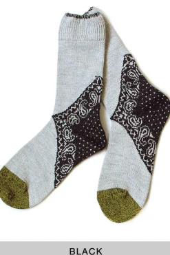 New Kapital 96 Yarns Heel Paisley Bandana Socks - 3 Colour Choices