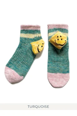 Clearance Kapital 60 Yarns IVY RAINBOWY HAPPY Heel Ankle Socks - 6 Colors
