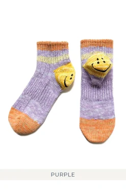 Clearance Kapital 60 Yarns IVY RAINBOWY HAPPY Heel Ankle Socks - 6 Colors