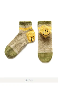Clearance Kapital 60 Yarns IVY RAINBOWY HAPPY Heel Ankle Socks - 6 Colors
