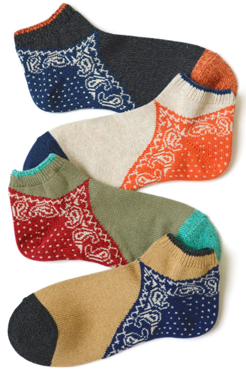 Clearance Kapital 96 Yarns Paisley Bandana Heel Ankle Socks - 4 Colors