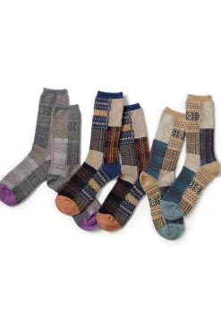 New Kapital 84 Yarns Patchwork Tweed Fairisle Socks - 3 Colors