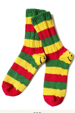 Online Kapital 56 Yarns RASTA RAINBOWY HAPPY HEEL Socks - 2 Colour Choices