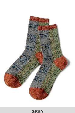 Discount Kapital 144 Yarns 2-Tones Fairisle Socks - 3 Color Choices