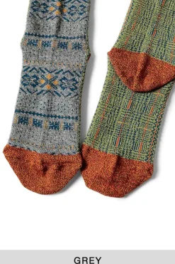 Discount Kapital 144 Yarns 2-Tones Fairisle Socks - 3 Color Choices