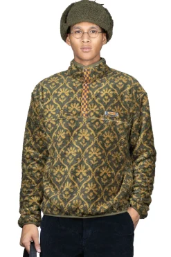 New Kapital YOSEMITE Arabesque Fleece Pullover - Khaki